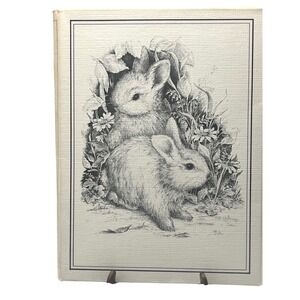 Vtg stationery set pencil drawings Bunnies Nature by artist Jolene Brown 1976